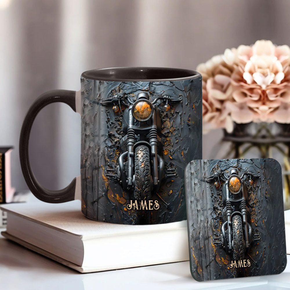 Never Underestimate An Old Man With A Motorcycle - Personalized Biker Accent Mug - Image 5