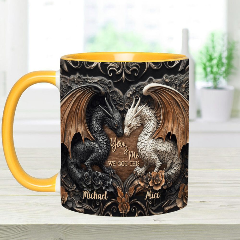 You & Me We Got This - Personalized Dragon Accent Mug - Image 13