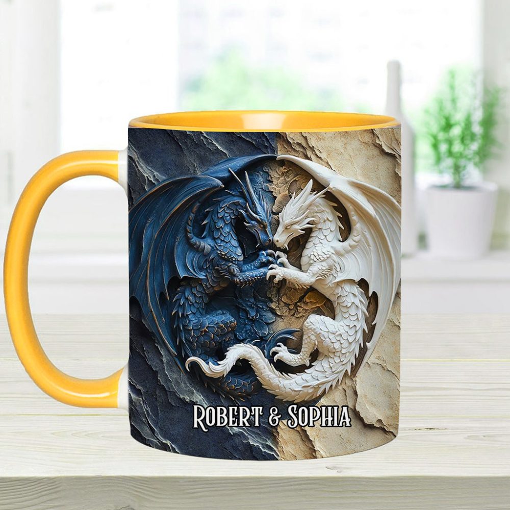 Couple Dragon - Personalized Dragon Accent Mug - Image 13