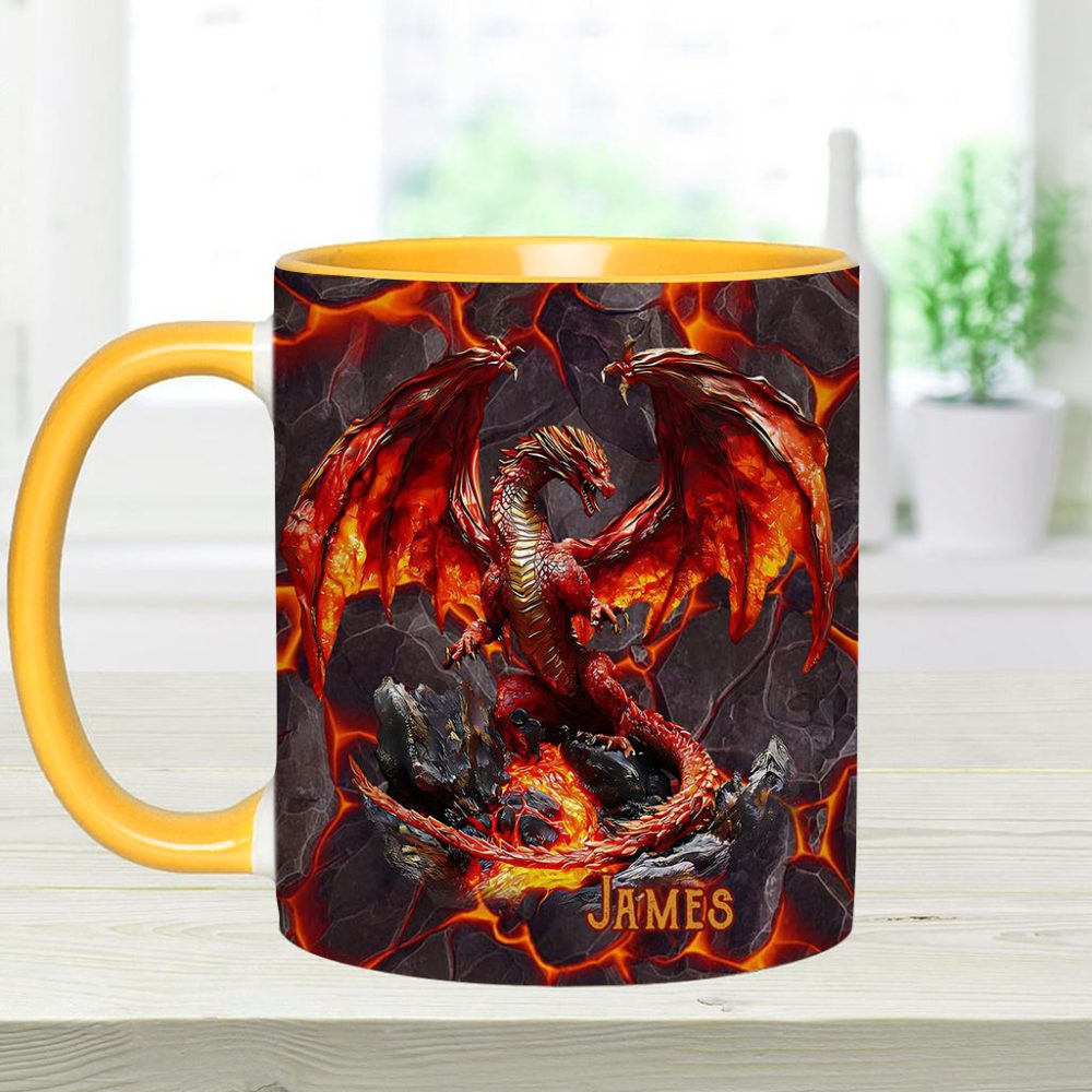 Fire Dragon - Personalized Dragon Accent Mug - Image 13