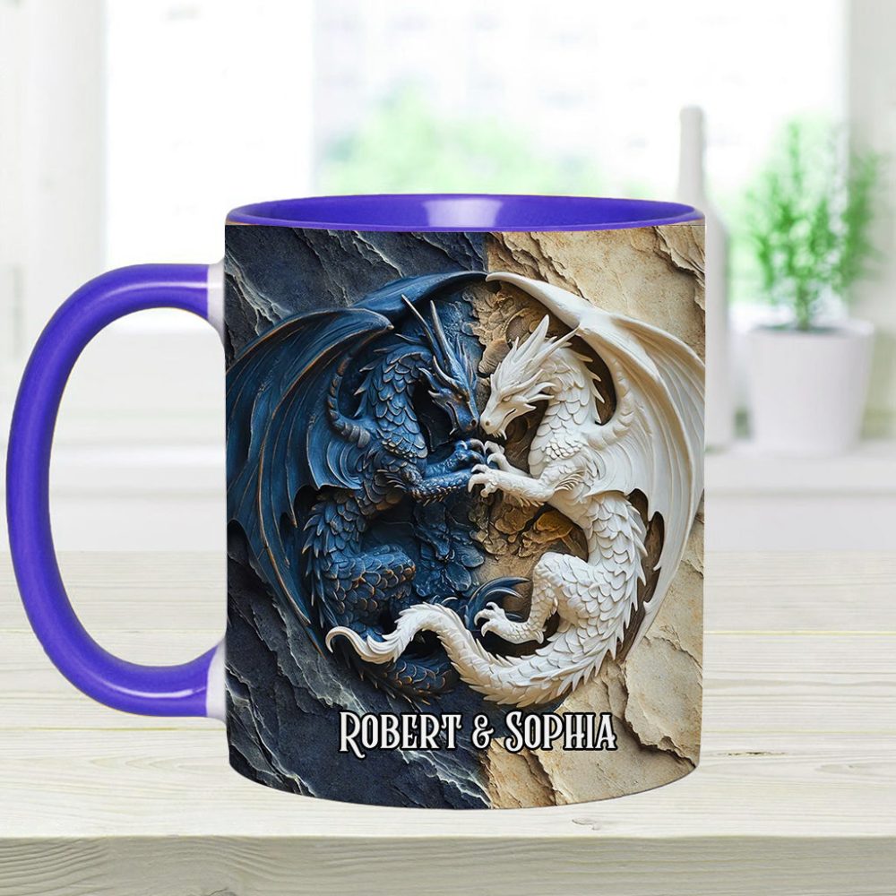Couple Dragon - Personalized Dragon Accent Mug - Image 14