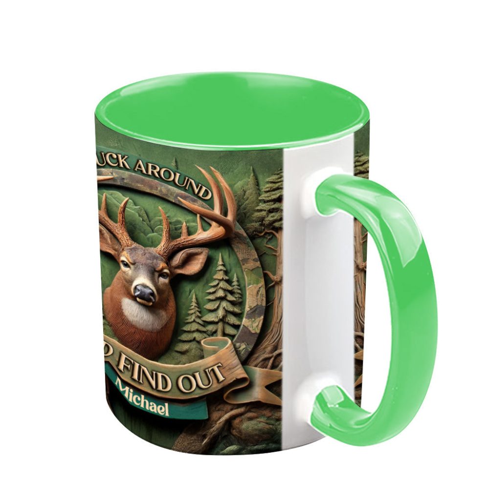 Buck Around And Find Out - Personalized Hunting Accent Mug - Image 4