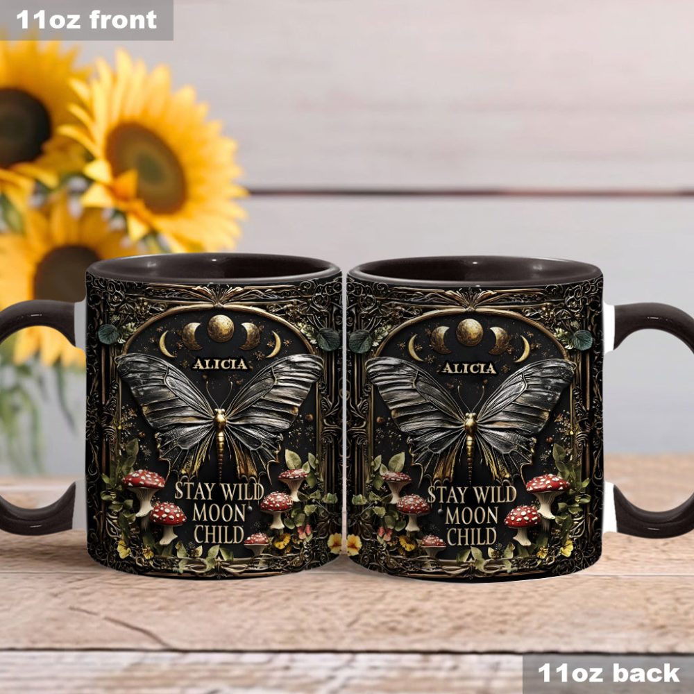 Stay Wild Moon Child - Personalized Hippie Accent Mug - Image 3