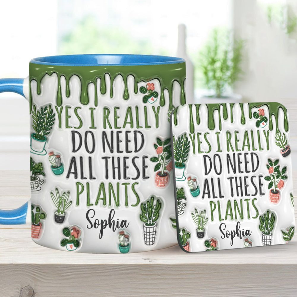 Yes I Do Need All These Plants - Personalized Gardening Accent Mug - Image 17