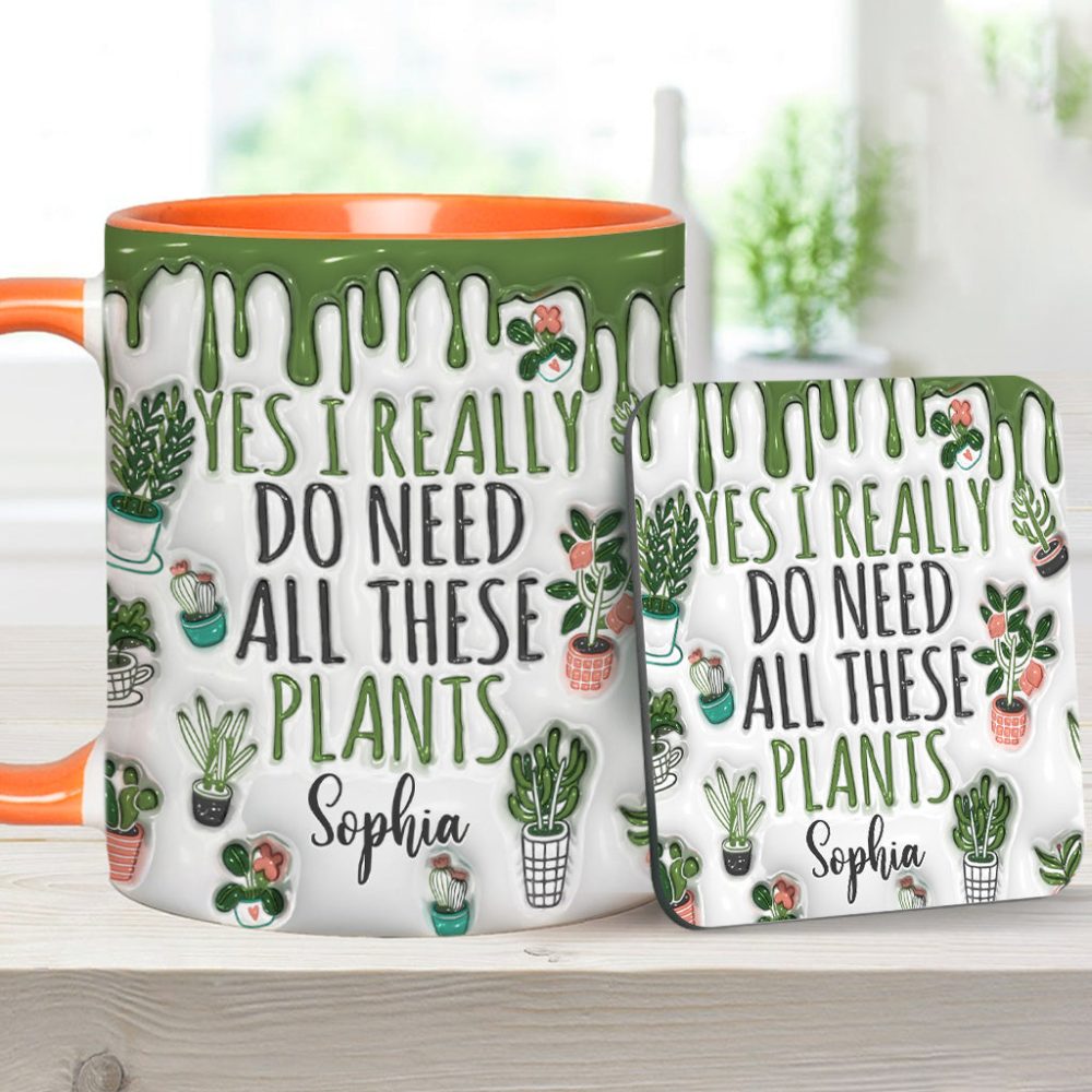 Yes I Do Need All These Plants - Personalized Gardening Accent Mug - Image 19