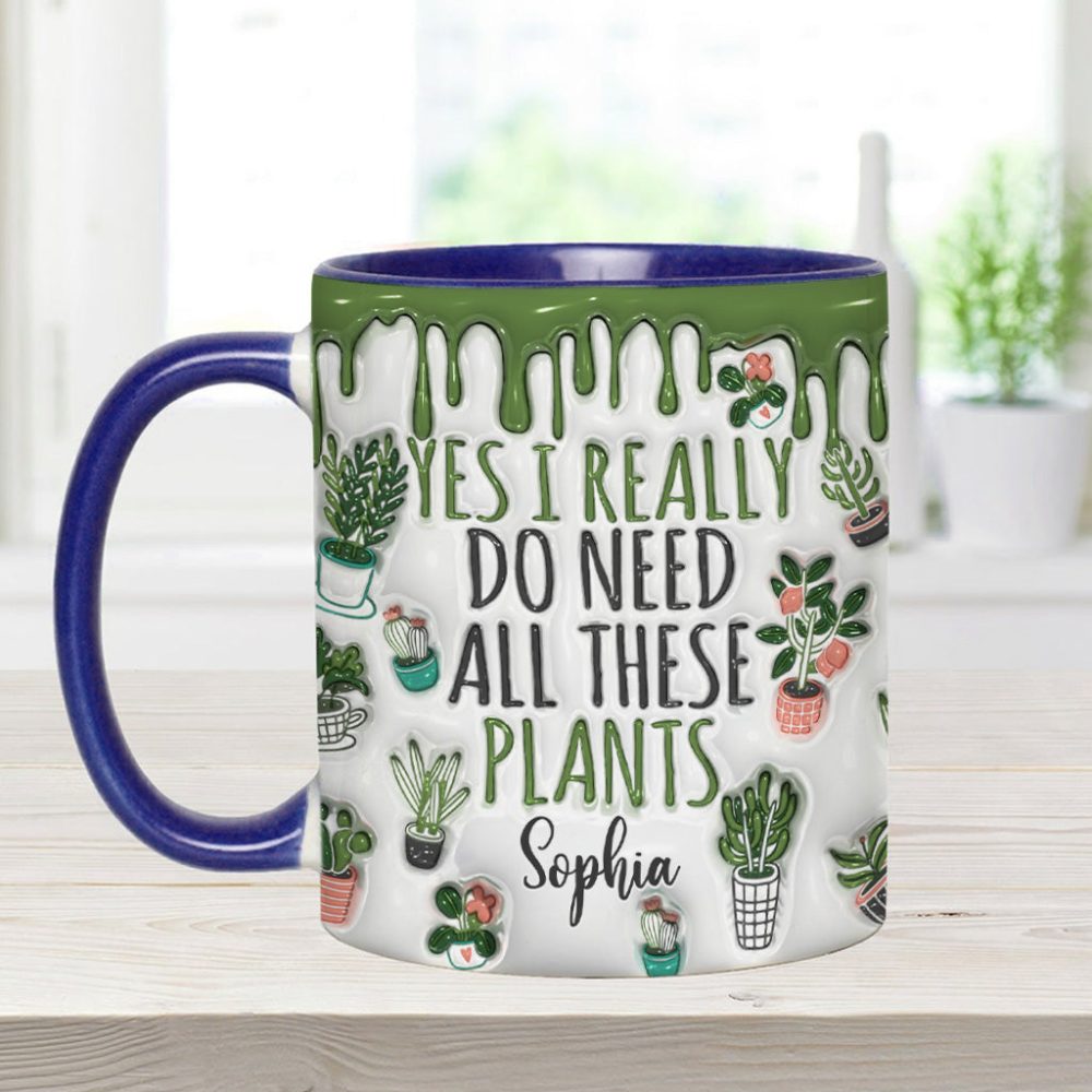 Yes I Do Need All These Plants - Personalized Gardening Accent Mug - Image 10