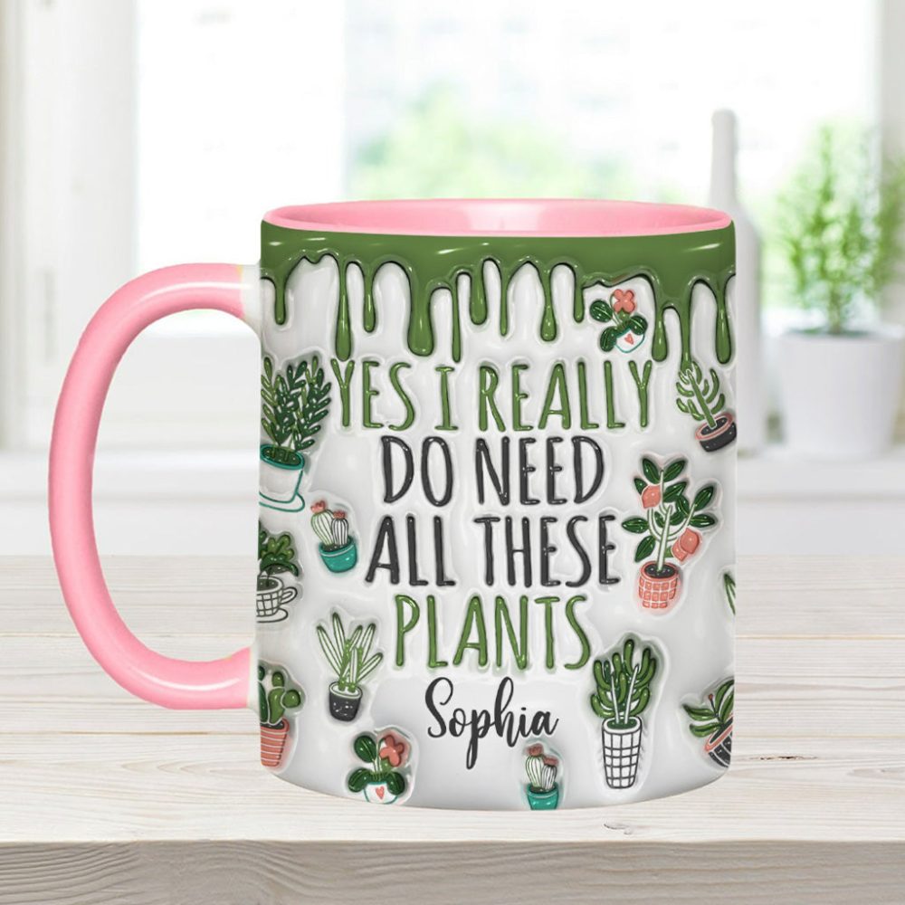 Yes I Do Need All These Plants - Personalized Gardening Accent Mug - Image 9