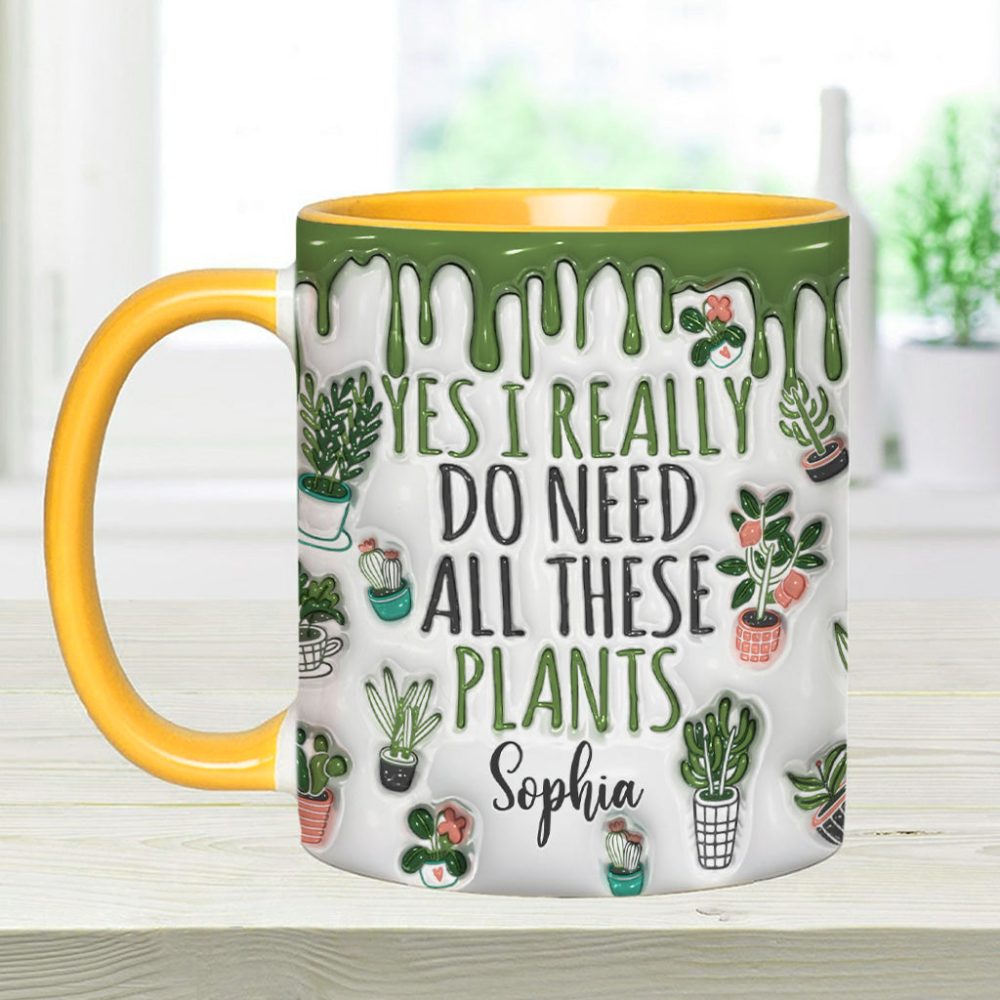 Yes I Do Need All These Plants - Personalized Gardening Accent Mug - Image 6