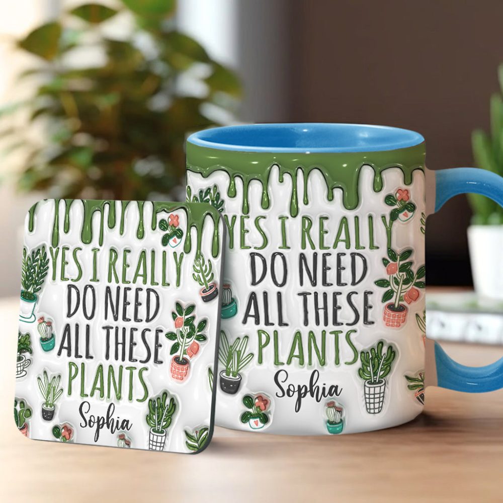 Yes I Do Need All These Plants - Personalized Gardening Accent Mug - Image 12