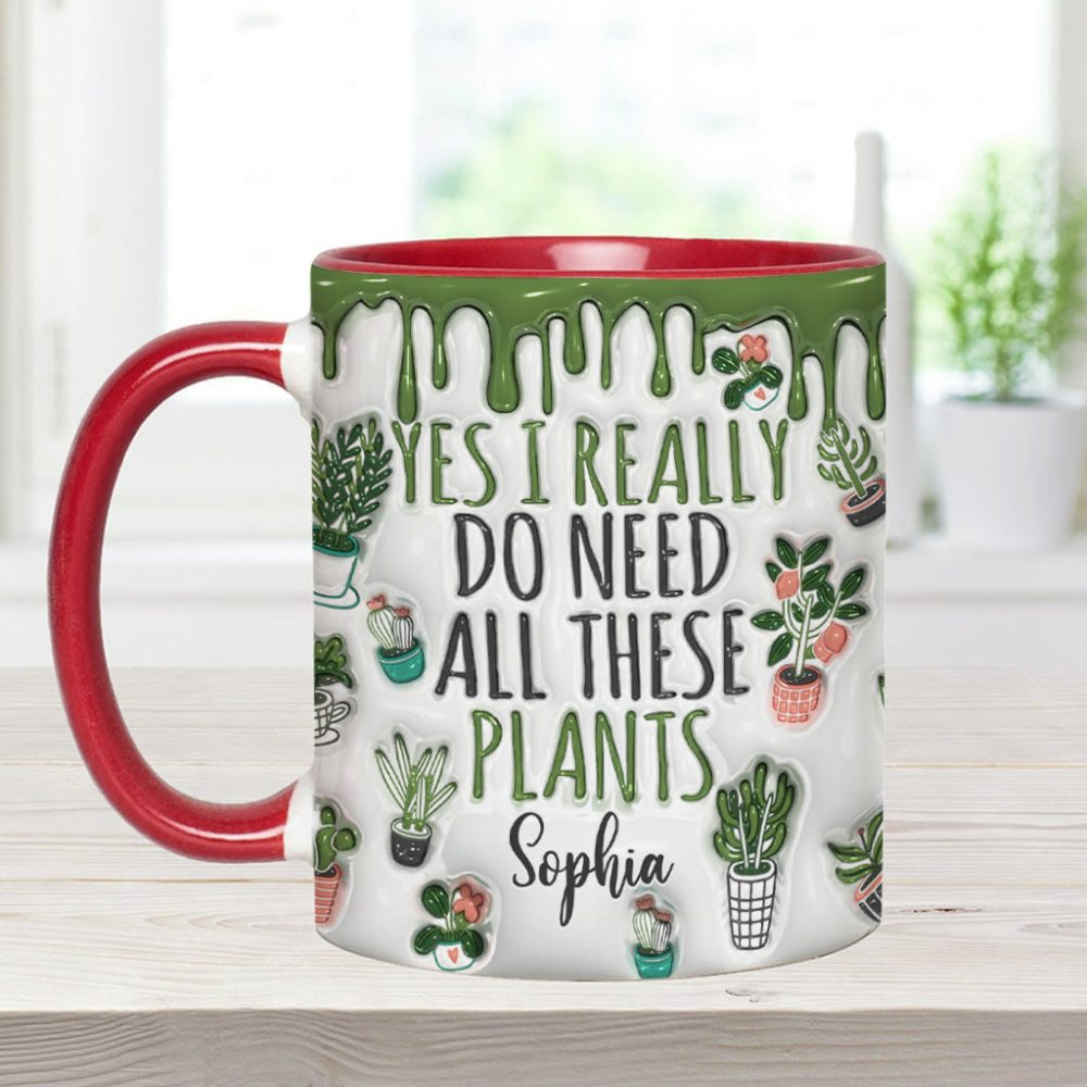 Yes I Do Need All These Plants - Personalized Gardening Accent Mug - Image 8