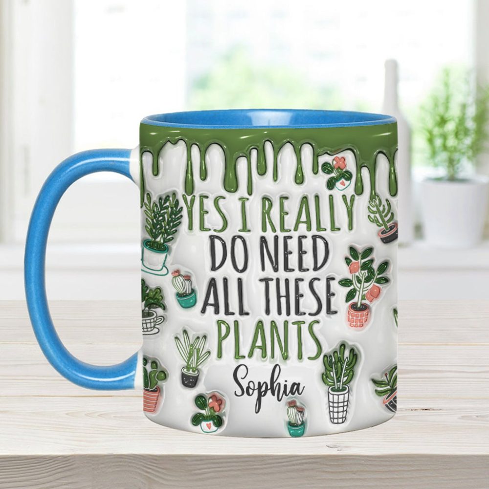 Yes I Do Need All These Plants - Personalized Gardening Accent Mug - Image 3