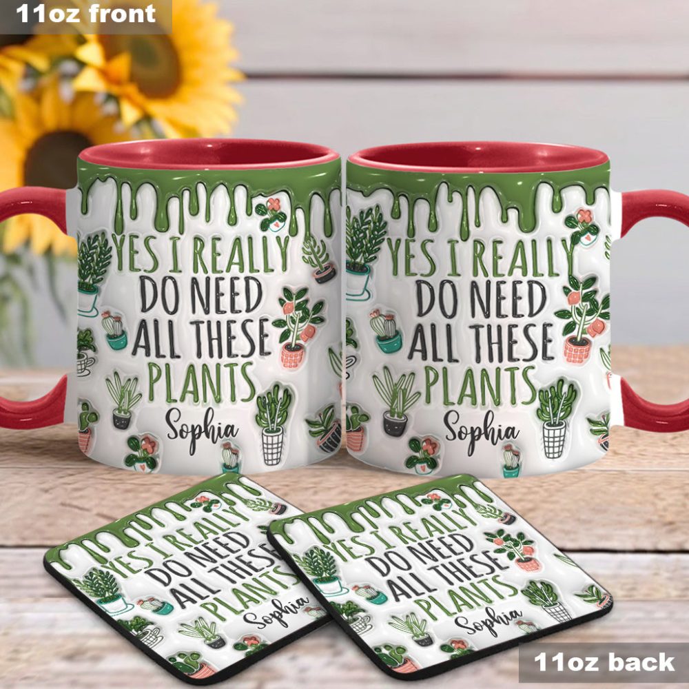 Yes I Do Need All These Plants - Personalized Gardening Accent Mug - Image 13