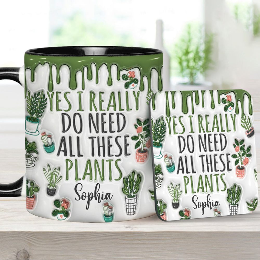 Yes I Do Need All These Plants - Personalized Gardening Accent Mug - Image 15