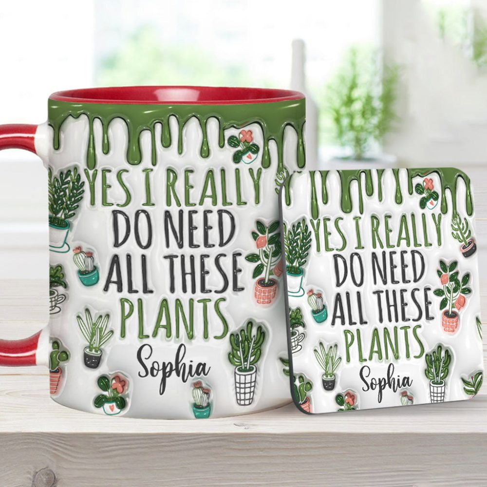 Yes I Do Need All These Plants - Personalized Gardening Accent Mug - Image 16