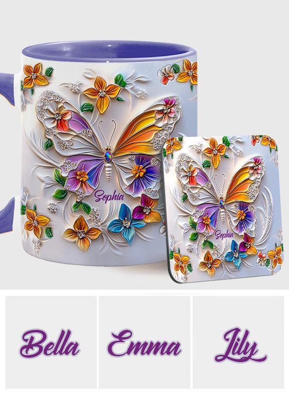 Stunning Butterfly - Personalized Butterfly Accent Mug - Image 14