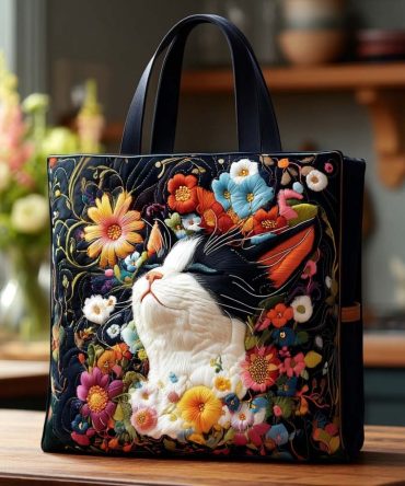Adorable Whiskers Quilted Tote Bag