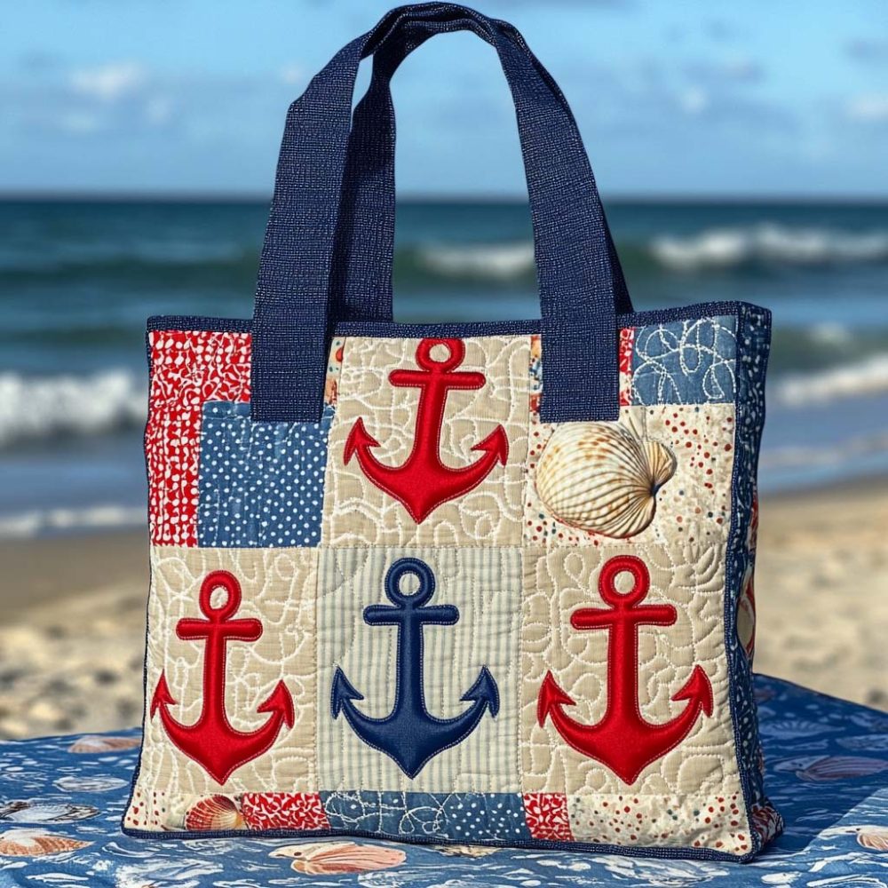 Anchor Love Quilted Tote Bag