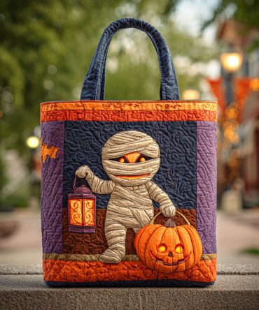 Ancient Mummy Quilted Tote Bag