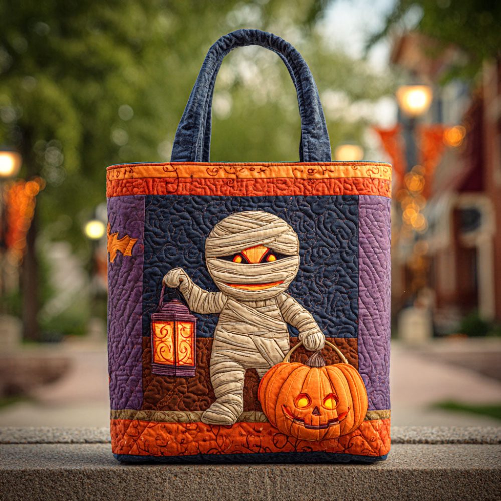 Ancient Mummy Quilted Tote Bag