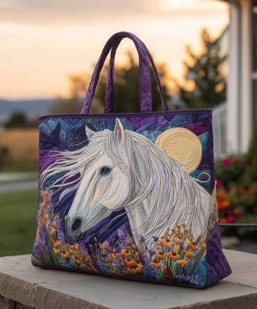 Aurora Horse Quilted Tote Bag