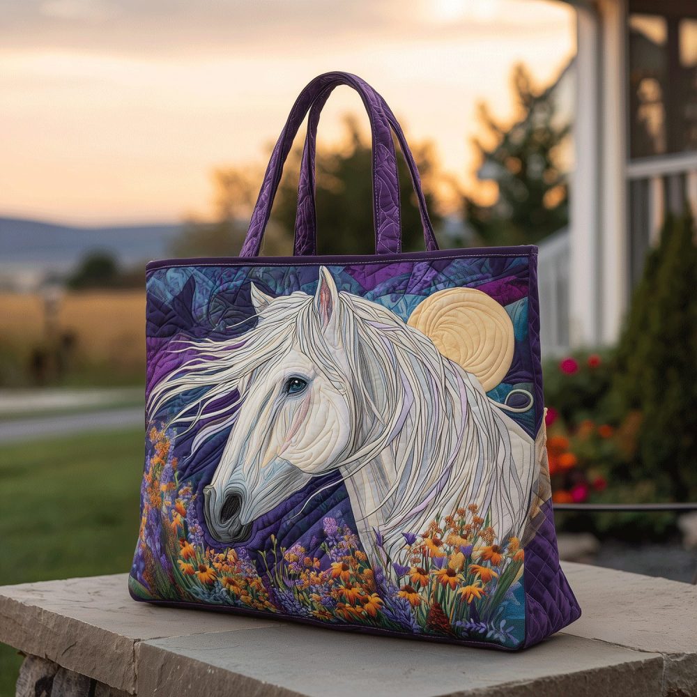 Aurora Horse Quilted Tote Bag