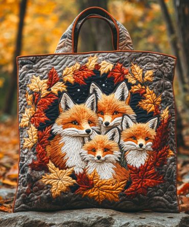 Autumn Den Family Quilted Tote Bag