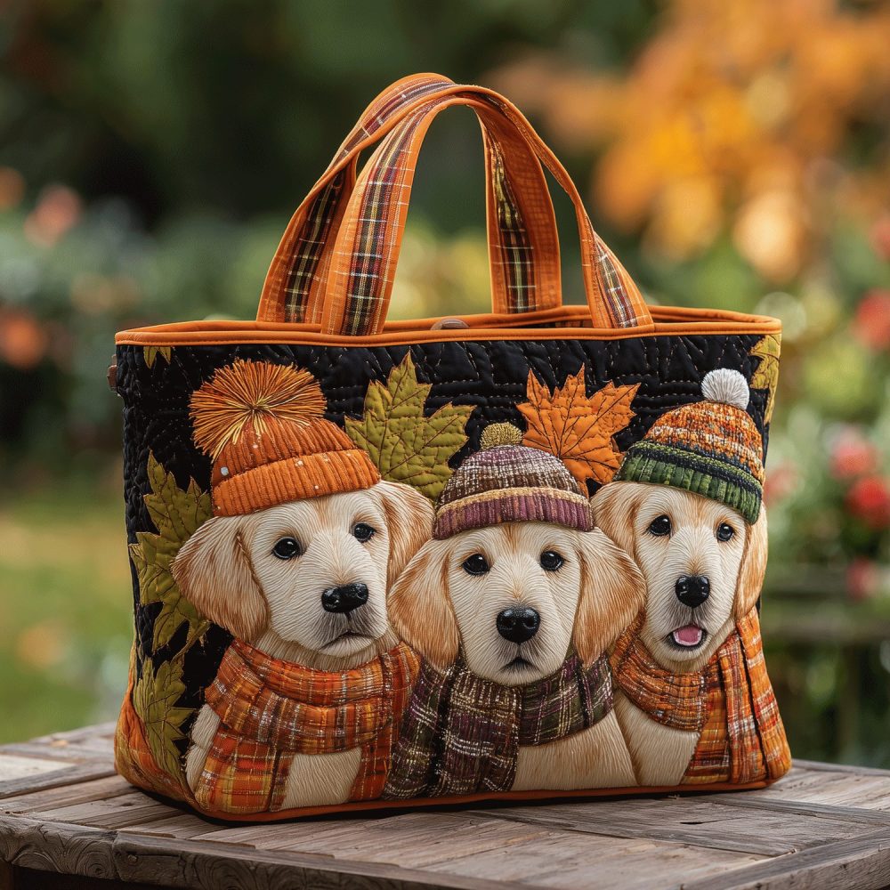 Autumn Goldens Quilted Tote Bag