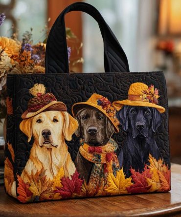 Autumn Hat Lab Quilted Tote Bag