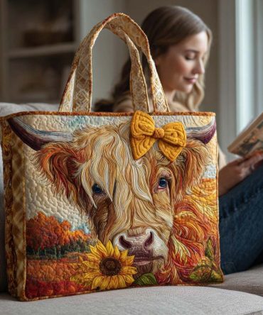 Autumn Highland Quilted Tote Bag