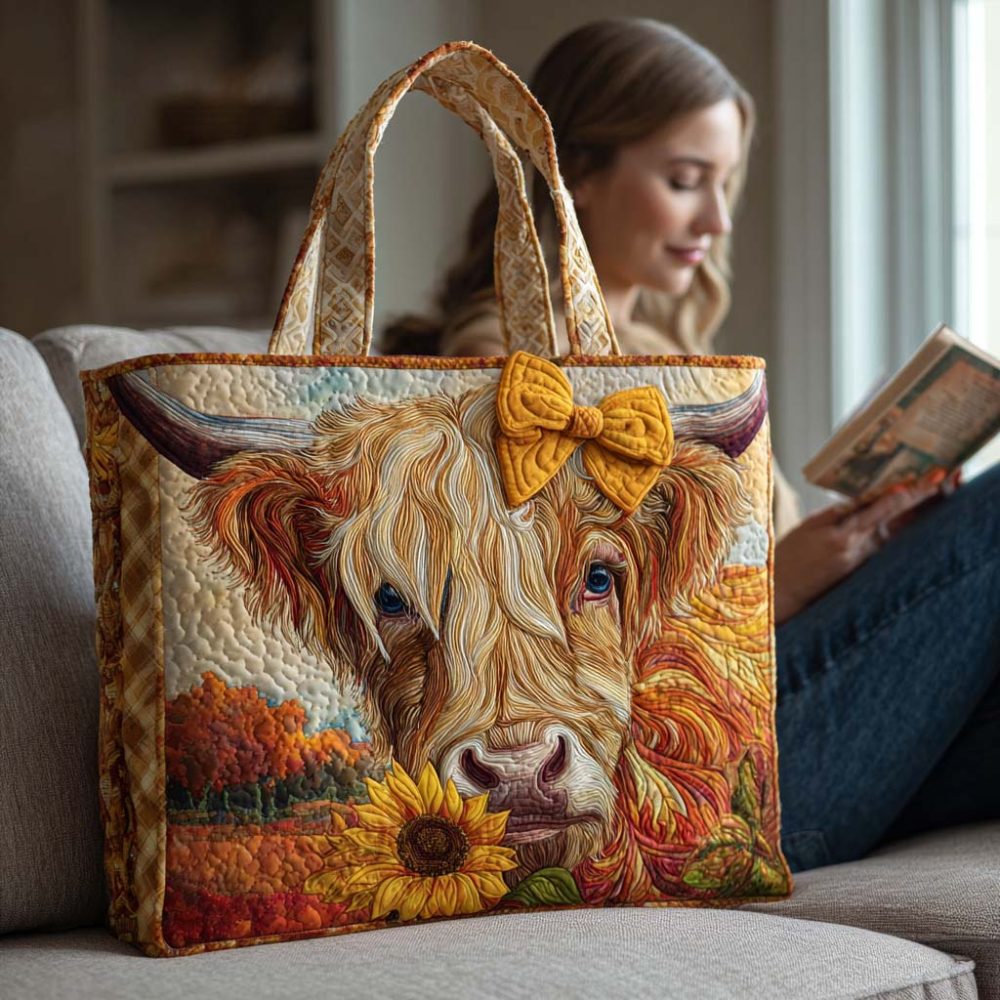 Autumn Highland Quilted Tote Bag