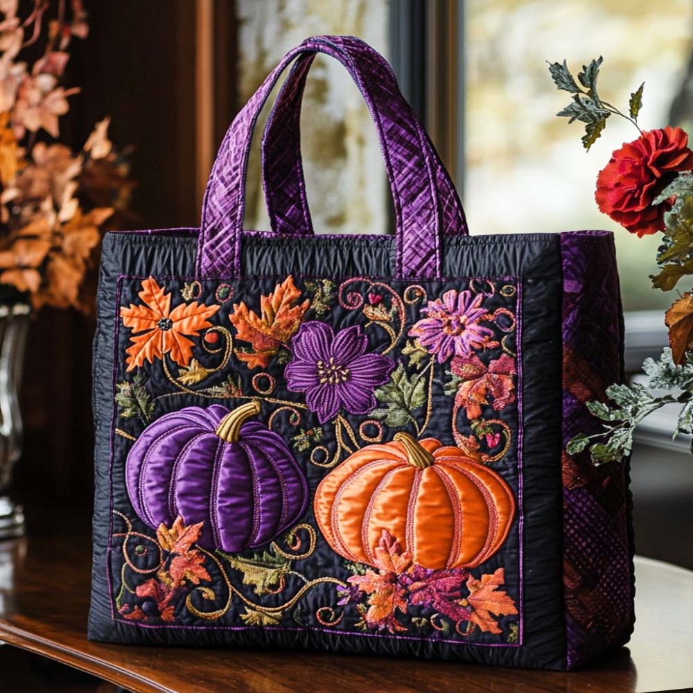 Autumn Hugs Quilted Tote Bag