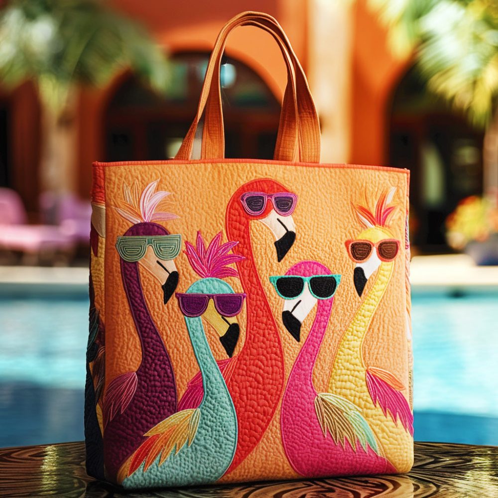 Beach Birds Quilted Tote Bag