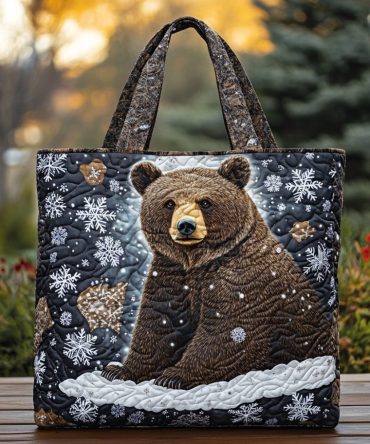 Bear Majesty Quilted Tote Bag