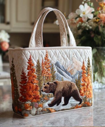 Bear Meadow Calm Quilted Tote Bag