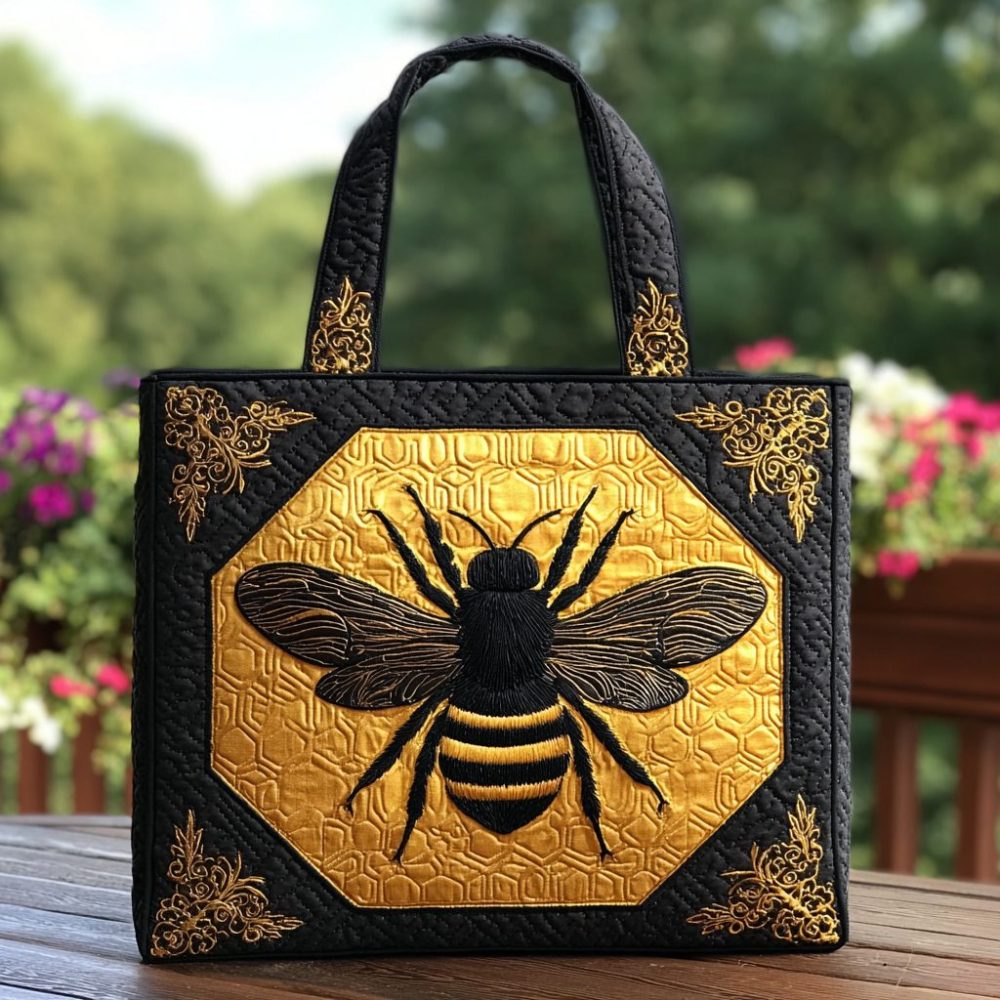 Bee Garden Quilted Tote Bag