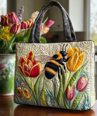 Bee Garden Quilted Tote Bag