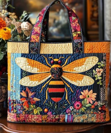 Beehive Bliss Quilted Tote Bag