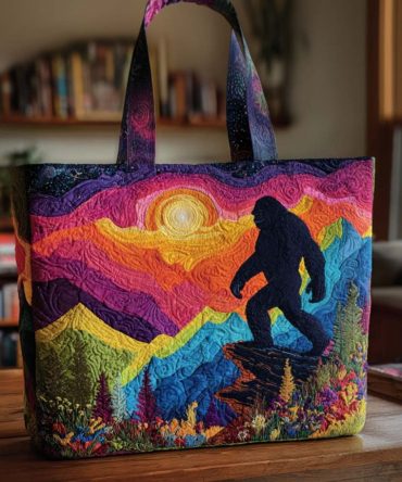 Bigfoot Legend Trail Quilted Tote Bag