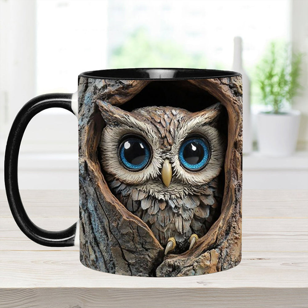 Owl Accent Mug - Personalized Accent Mug