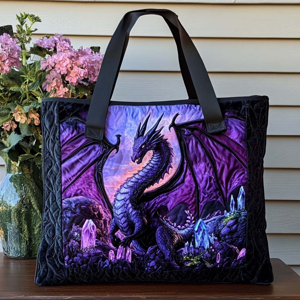 Blazing Dragon Trail Quilted Tote Bag