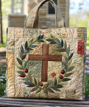 Blessed Geometry Quilted Tote Bag