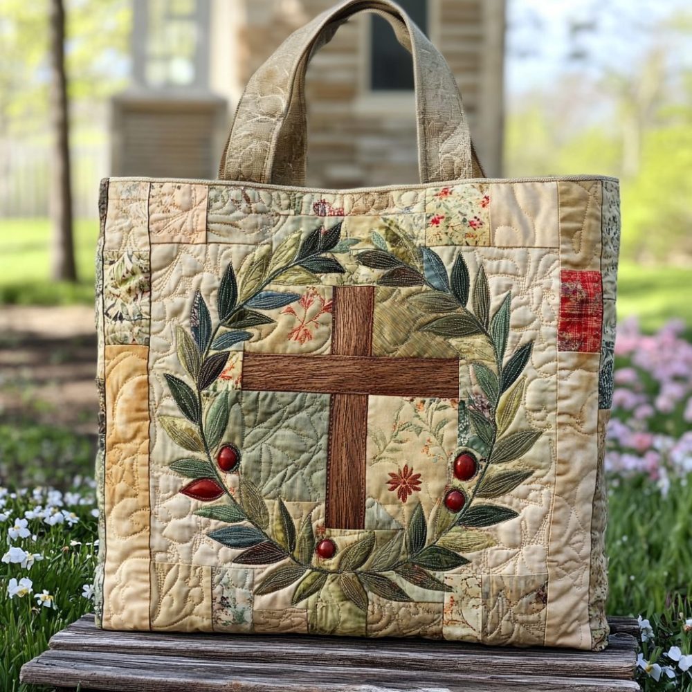 Blessed Geometry Quilted Tote Bag