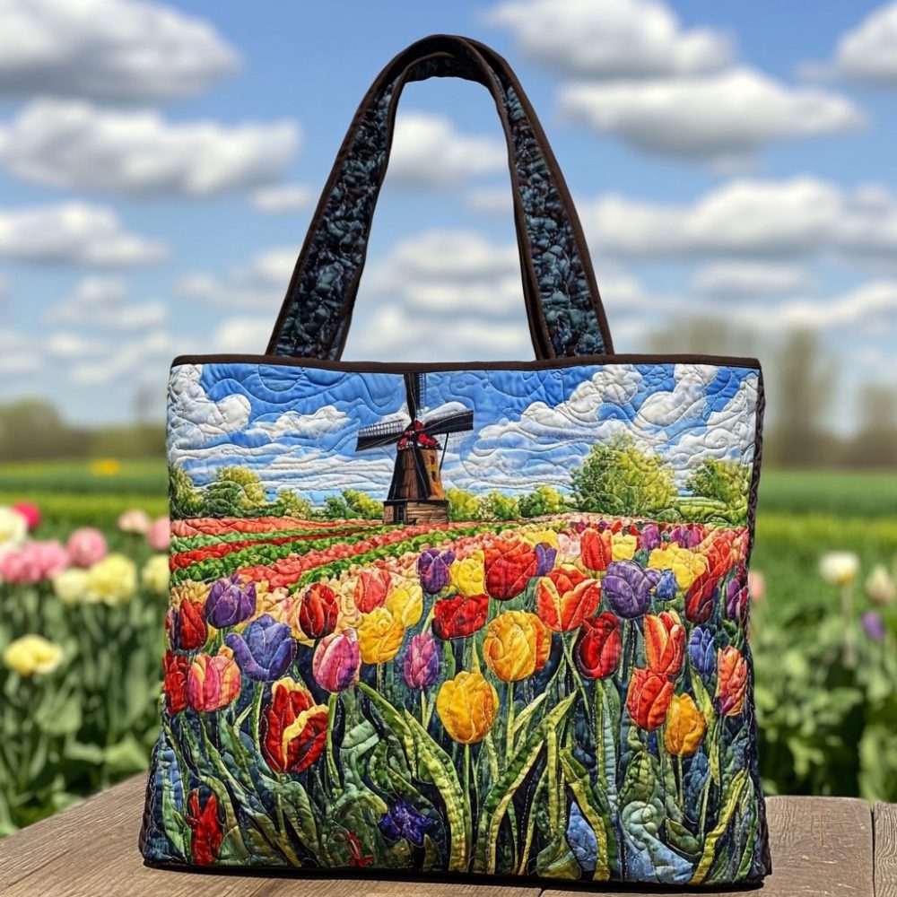 Bloom Path Quilted Tote Bag