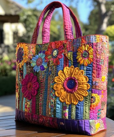 Blooming Soul Quilted Tote Bag