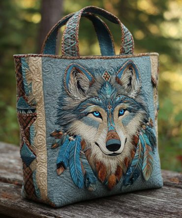Blue Howl Quilted Tote Bag