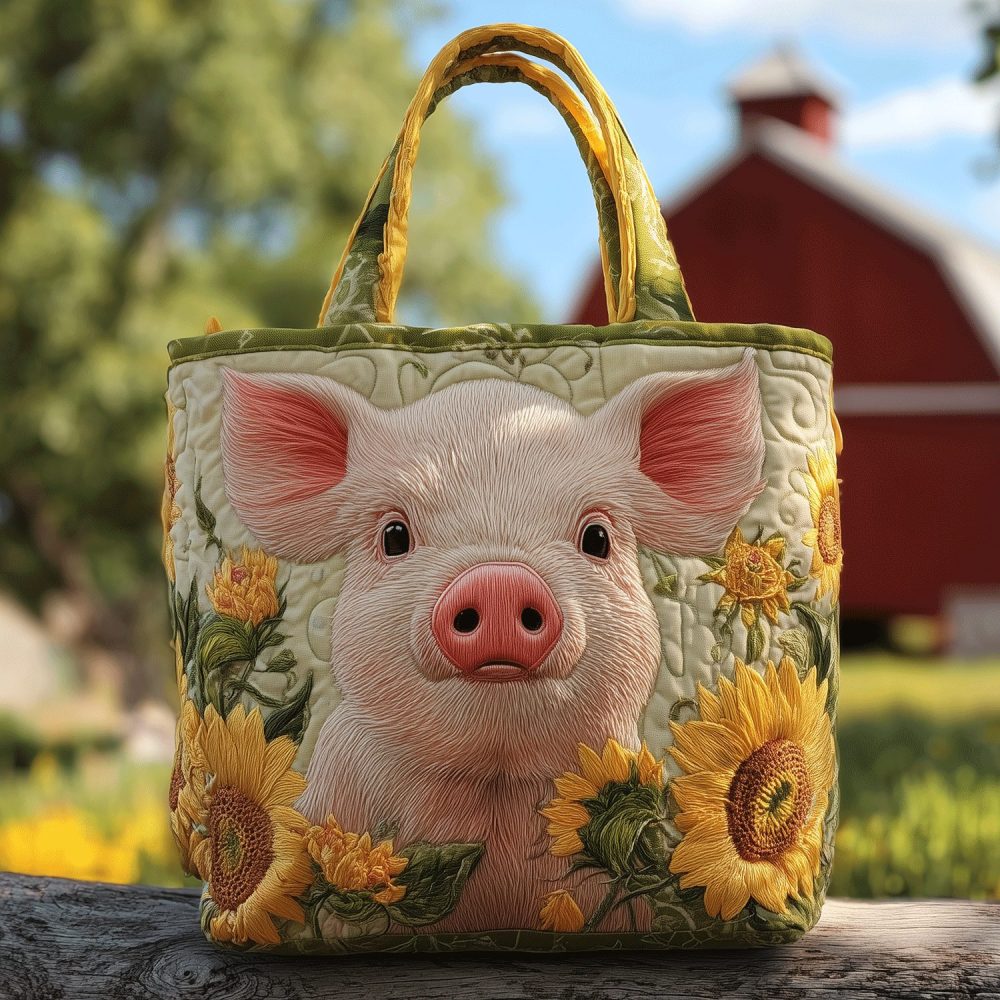 Blush Pig Beauty Quilted Tote Bag