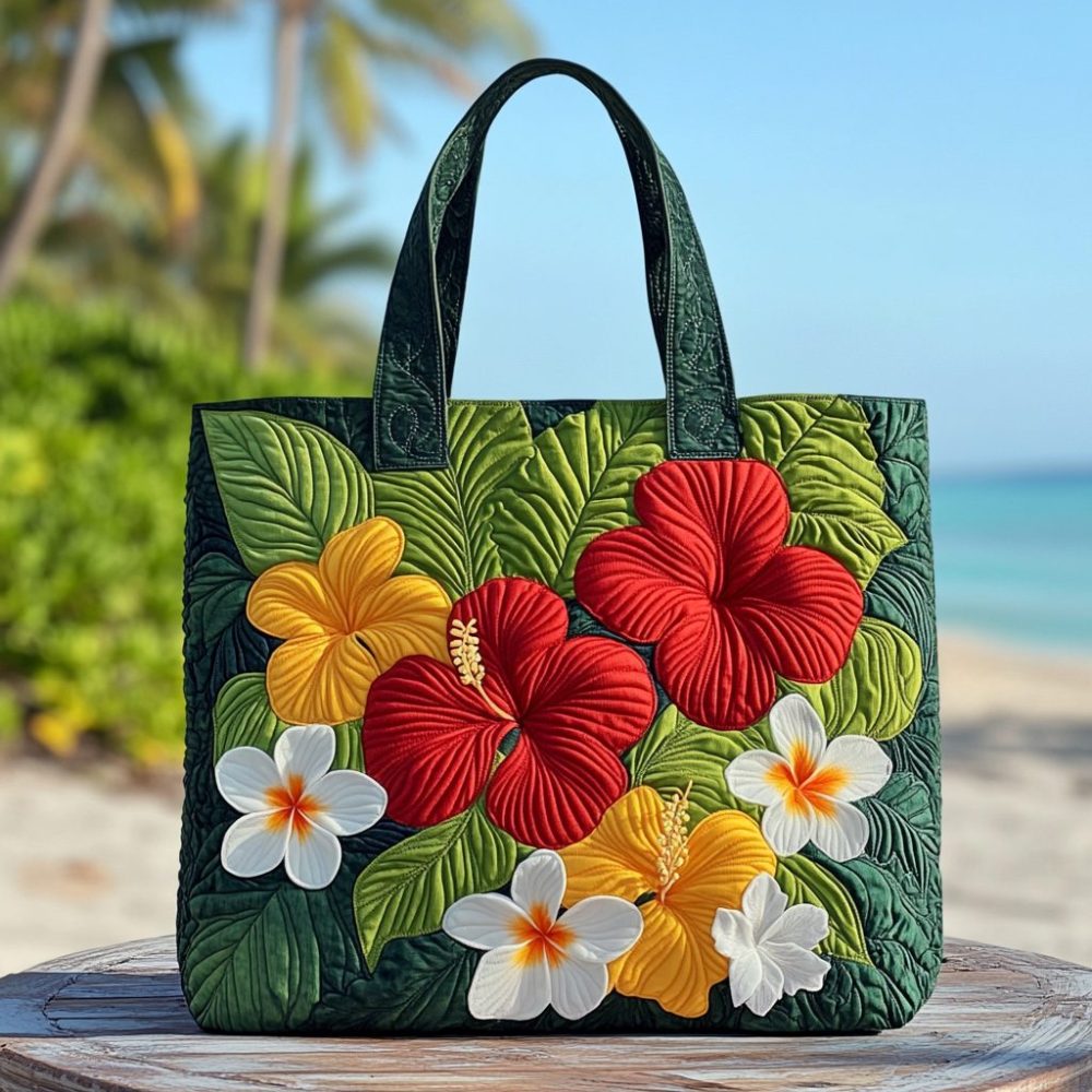 Bold Tropics Quilted Tote Bag