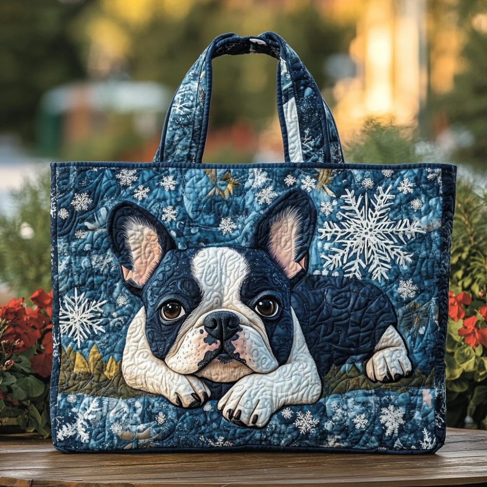 Boston Terrier Quilted Tote Bag - Image 5
