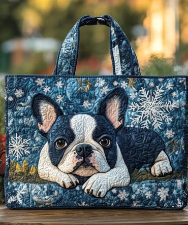 Boston Terrier Bliss Quilted Tote Bag