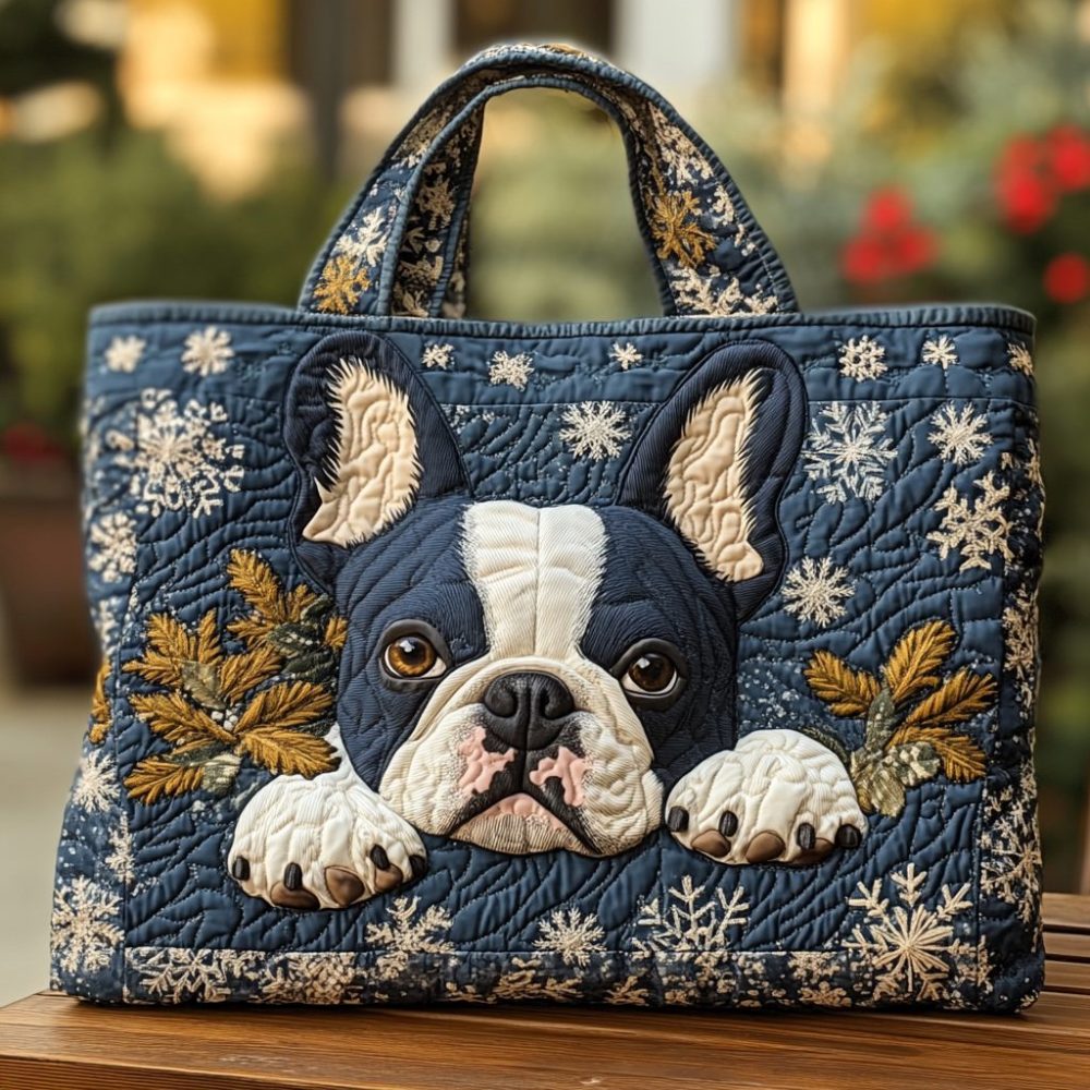 Boston Terrier Dream Quilted Tote Bag